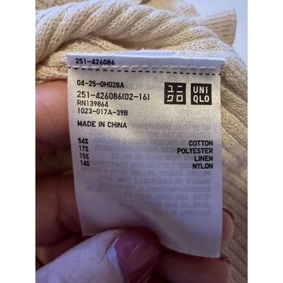 Uniqlo Cream Ribbed Top - Picture 4 of 4